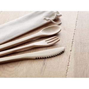 set de couvet en bambou, personnalisable
